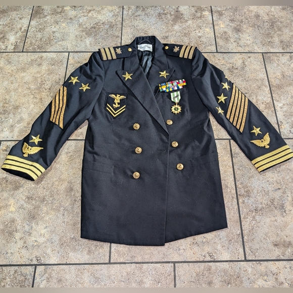 Gail Dauer Embellished Vintage 70s Military Dress Coat - Picture 2 of 13